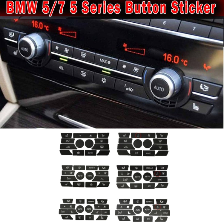 For BMW 5 Series/7 Series/X5/C6/F10/F01/F15 Air Conditioning Button Repair Sticker, Style: A 13pcs No OFF - Decorative Sticker by PMC TechLife | Online Shopping South Africa | PMC TechLife | Buy Now Pay Later Mobicred