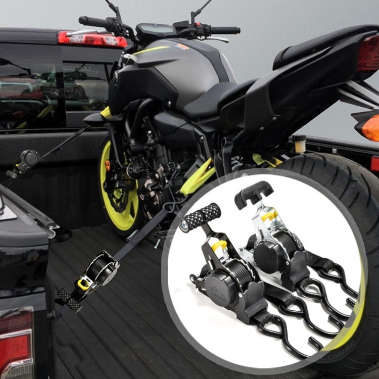Auto Retract Tensioner Automobile And Motorcycle Cargo Fixing Straps(Black) - Towing Bars by PMC TechLife | Online Shopping South Africa | PMC TechLife | Buy Now Pay Later Mobicred