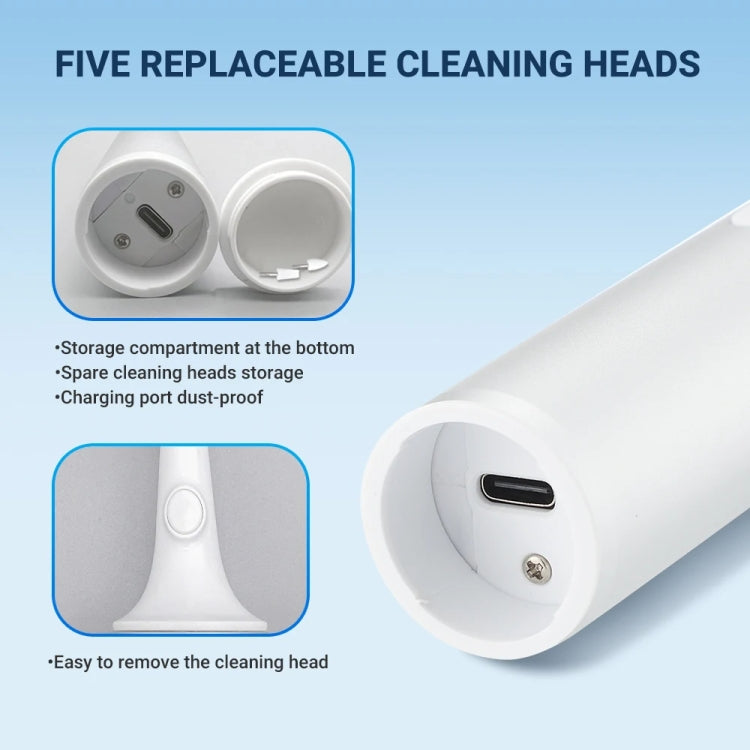 5 In 1 Electric Tooth Polisher USB Rechargeable Dental Scaler Toothbrush(M15 Silver) - Teeth Whitening by PMC TechLife | Online Shopping South Africa | PMC TechLife | Buy Now Pay Later Mobicred