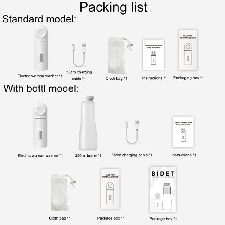 Female Handheld Mini External Vaginal Wash Maternity Portable Electrical Feminine Cleanser, Model: With LED Light+Bottle - free shipping - PMC TechLife - Order now!