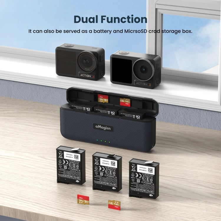 For DJI Action 4 / 3 aMagisn Fast Charge Charging Box Charger Sports Camera Accessories - free shipping - PMC TechLife - Order now!