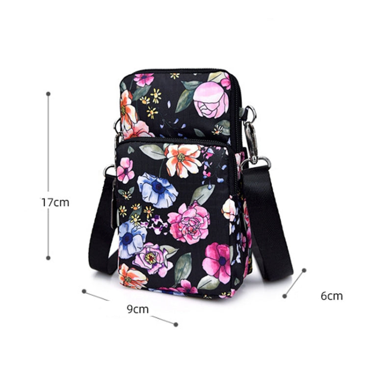 Printed Crossbody Mobile Phone Bag Mini Wallet With Arm Band, Style: Colorful Flower - Single-shoulder Bags by PMC TechLife | Online Shopping South Africa | PMC TechLife | Buy Now Pay Later Mobicred