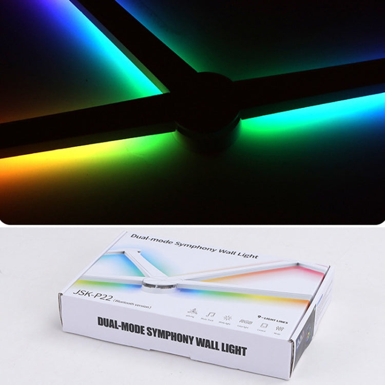 JSK-P22 5V Bluetooth RGB Stitching Light E-Sports Atmosphere Decorative Lamp, Style: 6 Sections+USB To DC Line+US Plug(White) - Novelty Lighting by PMC TechLife | Online Shopping South Africa | PMC TechLife | Buy Now Pay Later Mobicred
