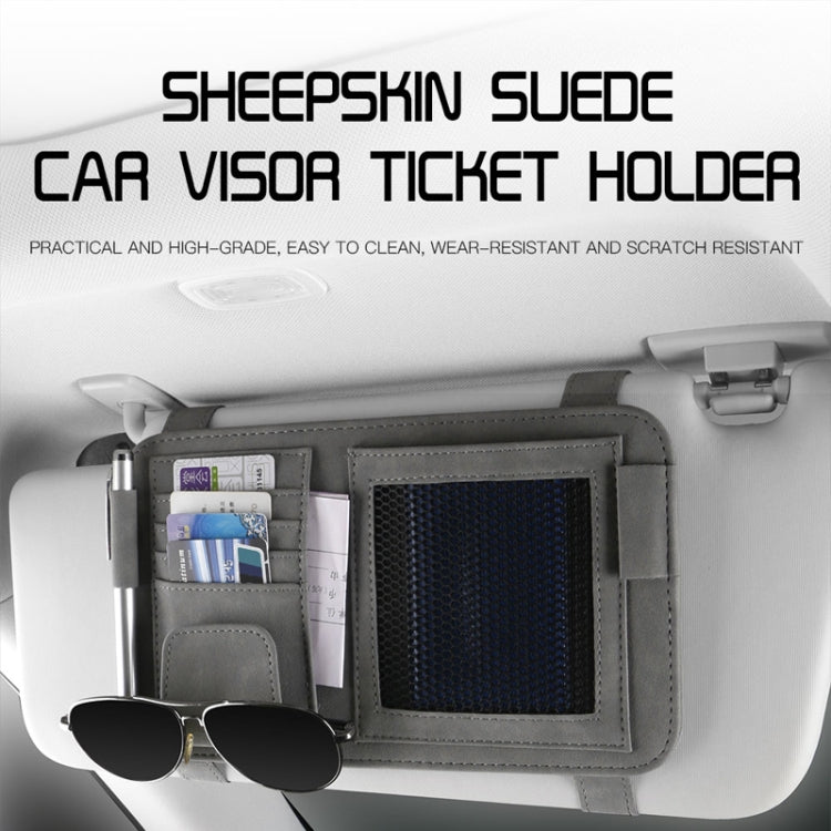 Car Sun Visor Bill Holder Glasses Clip Storage Bag(Grey) - Sunglasses & Glasses Clips by PMC TechLife | Online Shopping South Africa | PMC TechLife | Buy Now Pay Later Mobicred