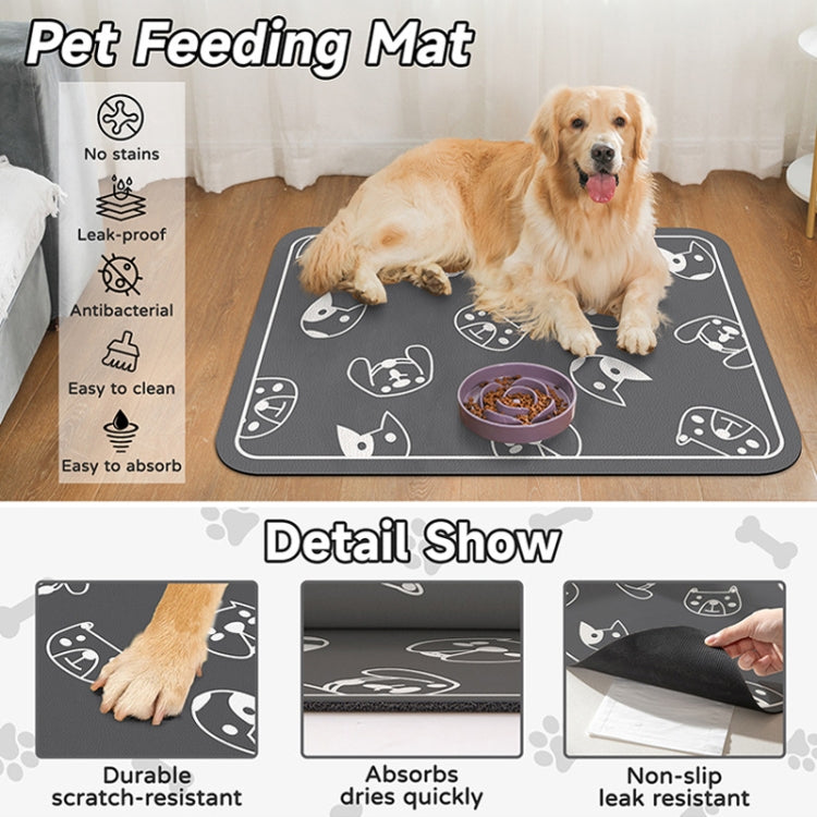 Pet Floor Mat Anti-Tear And Bite Absorbent Feeding Mat Sleeping Anti-Slip Dog Nest Pad, Style: Cats Paradise Light Gray(50x70cm) - Pads by PMC TechLife | Online Shopping South Africa | PMC TechLife | Buy Now Pay Later Mobicred