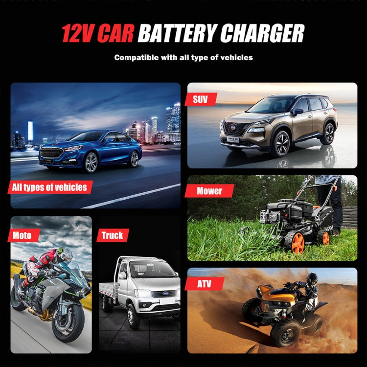 FOXSUR Cars Motorcycles 12V Lithium Cattery Charger With Battery Detection(UK Plug) - Battery Charger by FOXSUR | Online Shopping South Africa | PMC TechLife | Buy Now Pay Later Mobicred