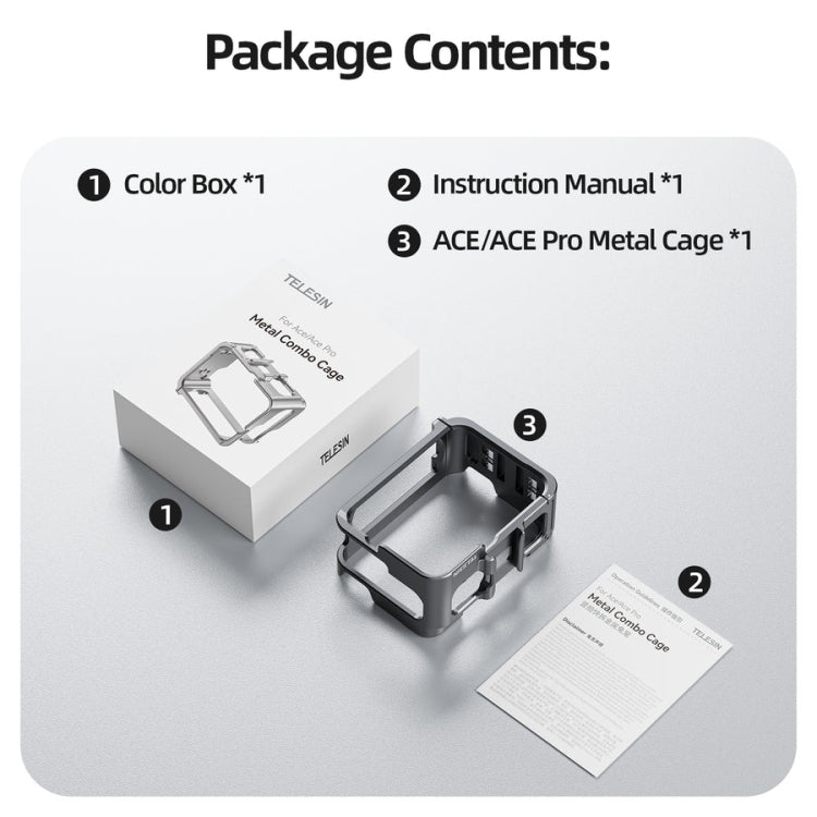For Insta 360 Ace / Ace Pro TELESIN S6-FMS-02 Vertical Shot Quick Release Metal Rabbit Cage Body Protection Accessories - free shipping - PMC TechLife - Order now!