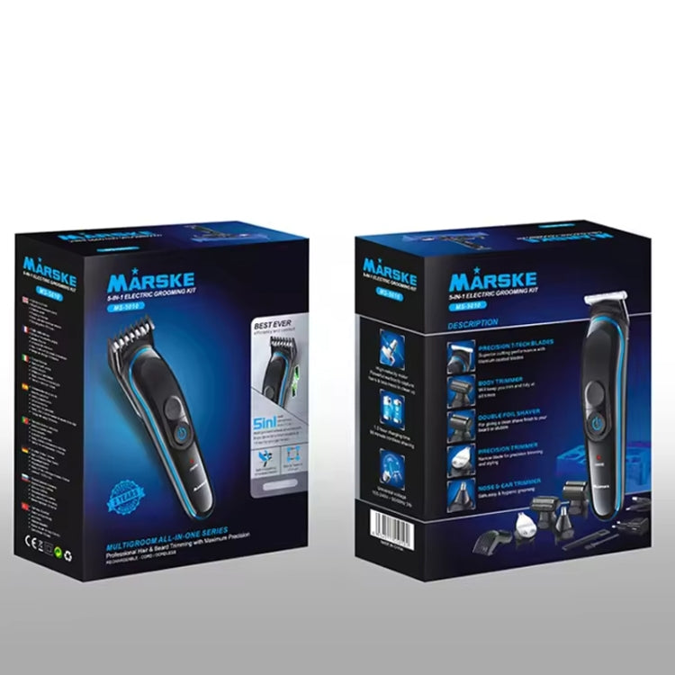 MARSKE MS-5010 Electric Hair Clipper 5 In 1 Multi-function Shaver Rechargeable Styler(USB Without Plug) - Hair Trimmer by MARSKE | Online Shopping South Africa | PMc TechLife | Buy Now Pay Later Mobicred