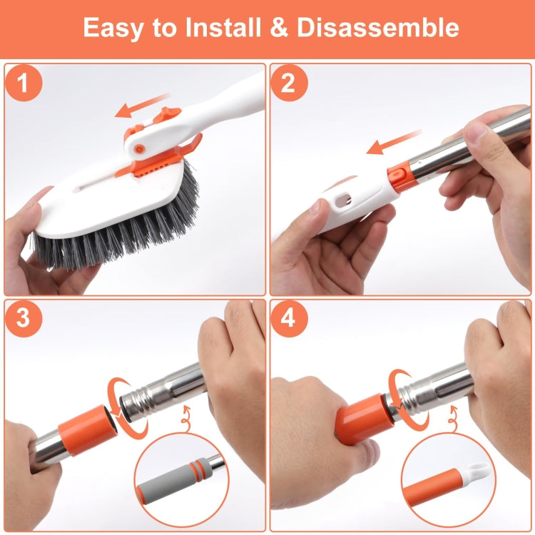 Shower Cleaning Brush With 52 Inch Adjustable Handle Tub Tile Scrubber Brush, Spec: Set 4 - free shipping - PMc TechLife - Order now!