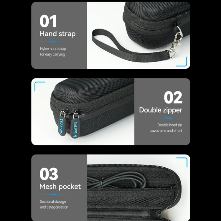 For DJI Osmo Pocket 3 Camera TELESIN Portable Carrying Bag Storage Case(Black) - free shipping - PMC TechLife - Order now!