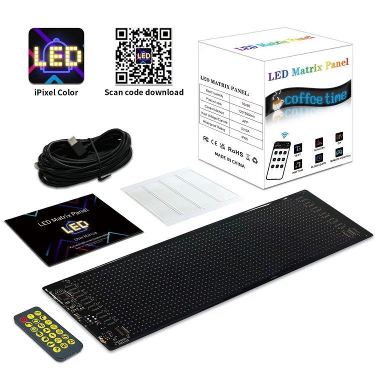 12x59.5cm(16 x 96 LEDs) Car Flexible Display Advertising Screen APP Bluetooth Smart Screen - Car Monitor by PMC Jewellery | Online Shopping South Africa | PMC Jewellery | Buy Now Pay Later Mobicred