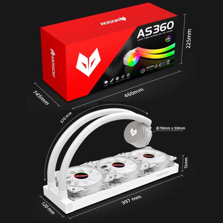COOLMOON AS360 Magic Diamond Edition Computer Cooler ARGB Water Cooling Light Integrated CPU Radiator(White) - free shipping - PMC Jewellery - Order now!