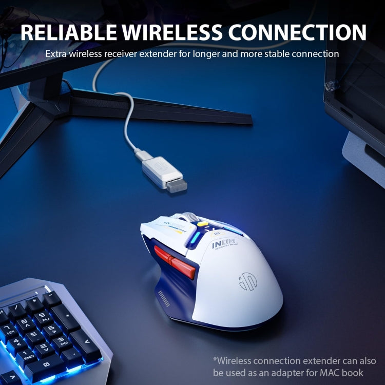 Inphic IN9 Tri-mode Wireless Bluetooth Gaming Office Computer Mouse(White Silent Edition) - free shipping - PMC Jewellery - Order now!