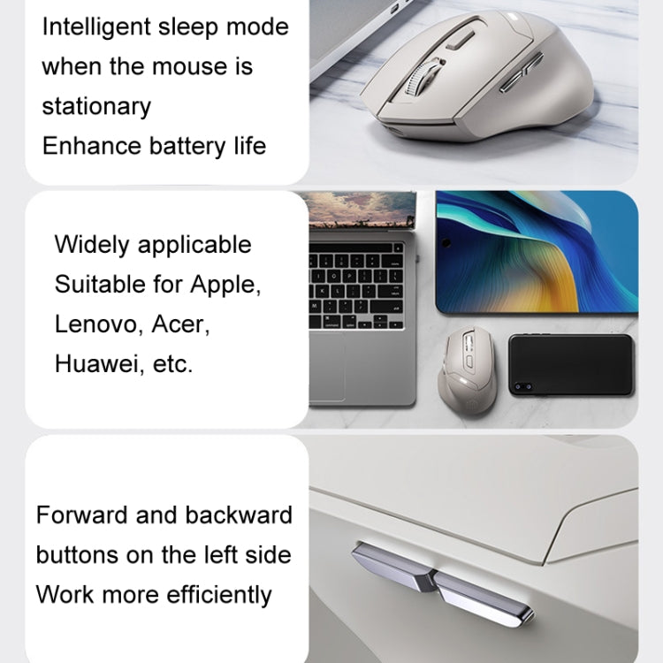 Inphic DR6 2.4G Wireless + Bluetooth 5.0/4.0 Tri-mode Charging Mute Office Gaming Computer Mouse(White Apricot) - free shipping - PMC Jewellery - Order now!