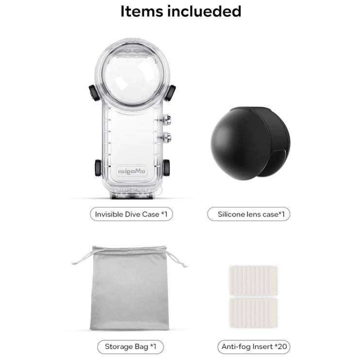 For Insta360 X4 aMagisn 50m Depth Waterproof Protective Case Quick Release Invisible Diving Cover - free shipping - PMc TechLife - Order now!