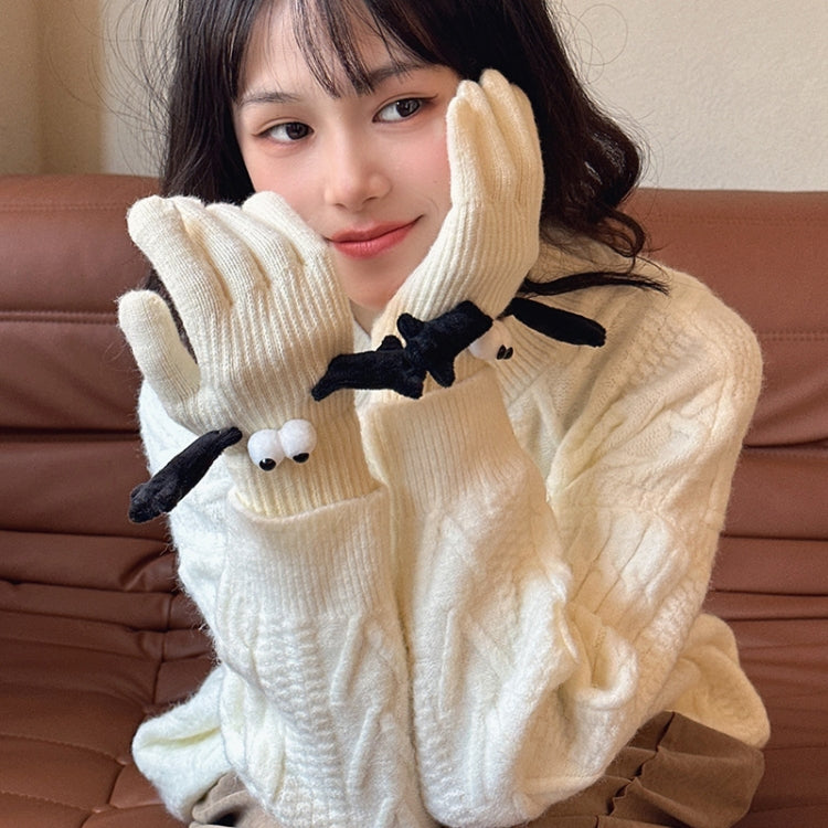 Fall Winter Couple Students Magnetic Warm Gloves Cute Dolls Outdoor Hand In Hand Mittens, Size: Average(White) - Full Finger Gloves by PMC TechLife | Online Shopping South Africa | PMC TechLife | Buy Now Pay Later Mobicred