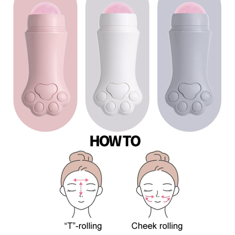 Natural Rose Quartz Face Oil Absorbing Roller Volcanic Stone Facial Skin Repair Cleansing Massager(Grey) - free shipping - PMC TechLife - Order now!