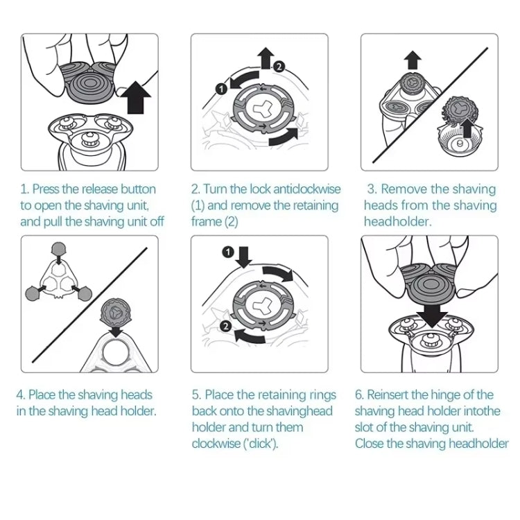 6pcs/ Set SH50 Replacement Blade for Philips Electric Shaver S5000 Series S5211 S5230 S5570 S5420 - Accessories by PMC TechLife | Online Shopping South Africa | PMC TechLife | Buy Now Pay Later Mobicred