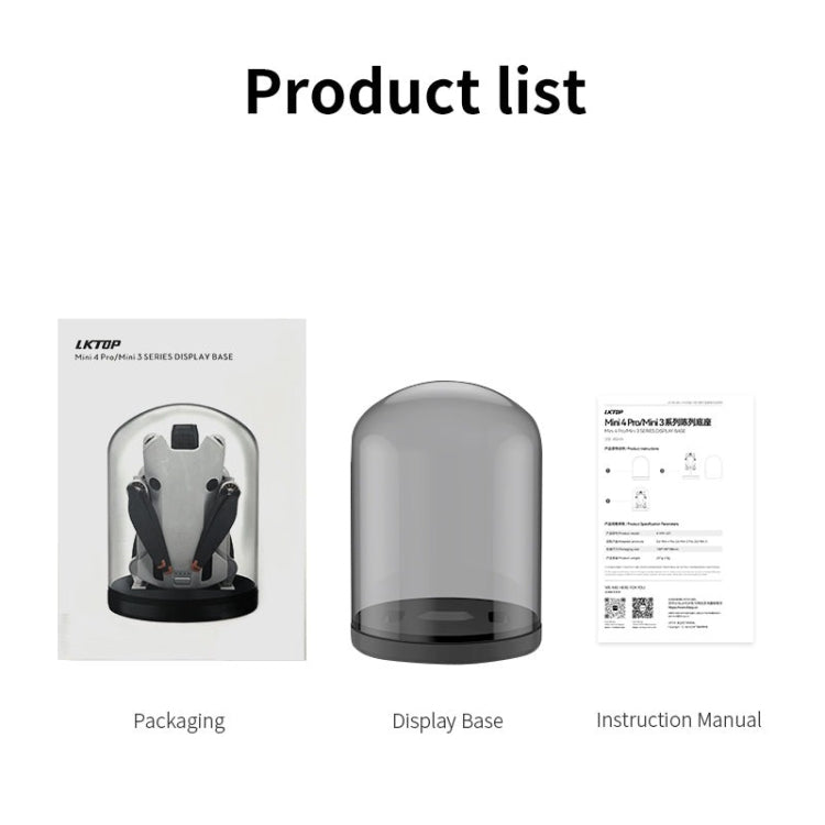 For DJI Mini 4 Pro / 3 / 3 Pro LKTOP Display Base Dustproof Display Stand(Black) - free shipping - PMC TechLife - Order now!