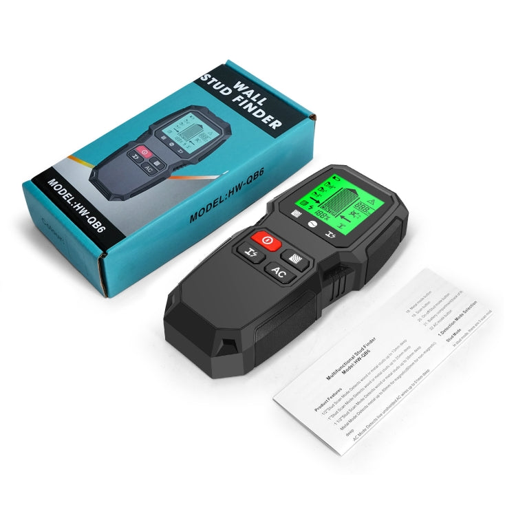 HW-QB6 5 In 1 Wall Scanner Handheld Stud Finder Wood Current Metal Live Wires Detection(White) - Metal Detector by PMC TechLife | Online Shopping South Africa | PMC TechLife | Buy Now Pay Later Mobicred