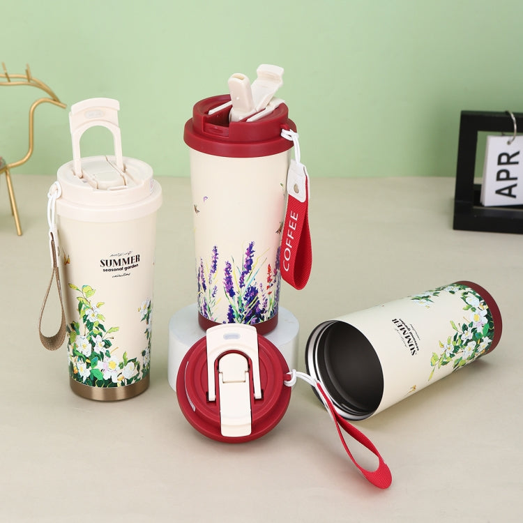 2.8 Inch Cup Mouth Straw Cup Lid Coffee Mug Replacement Lid With Hand Strip(White) - Vacuum Thermoses & Cups by PMc TechLife | Online Shopping South Africa | PMc TechLife | Buy Now Pay Later Mobicred