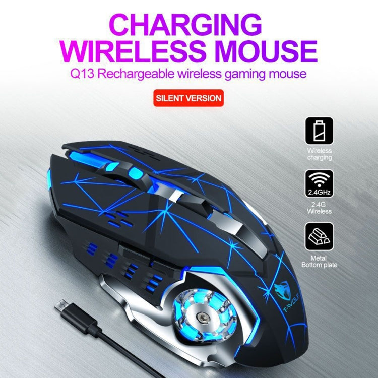 T-WOLF Q13 2.4GHz 6-keys RGB Colorful Light Gaming Wireless Mouse, Color: Dual Mode Star Black - Wireless Mice by T-WOLF | Online Shopping South Africa | PMC TechLife | Buy Now Pay Later Mobicred