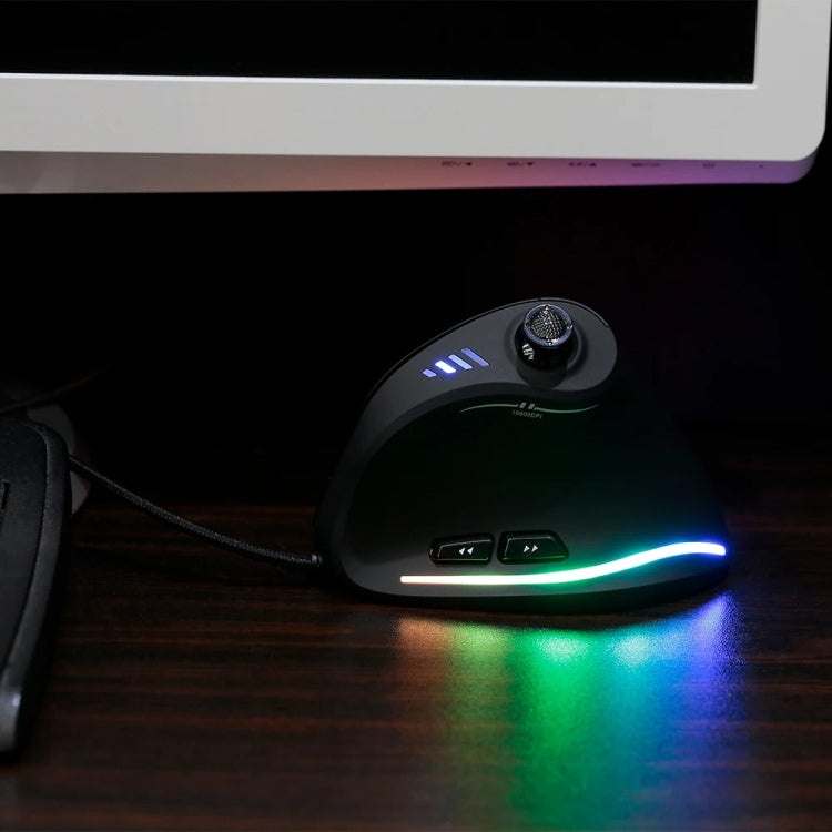 ZELOTES C18 11-Keys RGB Vertical Grip Ergonomic Joystick Programming Gaming Wired Mouse(Black) - Wired Mice by ZELOTES | Online Shopping South Africa | PMC TechLife | Buy Now Pay Later Mobicred