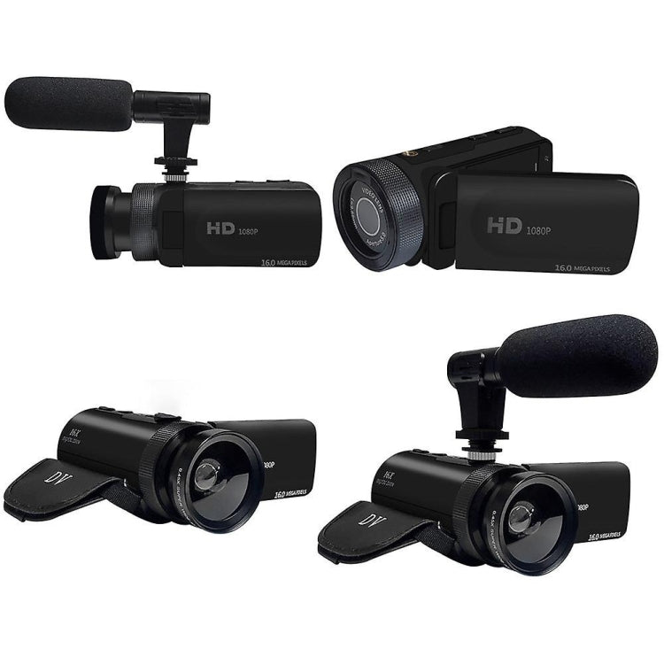 16MP 16X Digital Zoom Vlogging Camera Video Camcorder with 2.4 Inch Flip Screen, Spec: Standard UK Plug - Video Cameras by PMC TechLife | Online Shopping South Africa | PMC TechLife | Buy Now Pay Later Mobicred