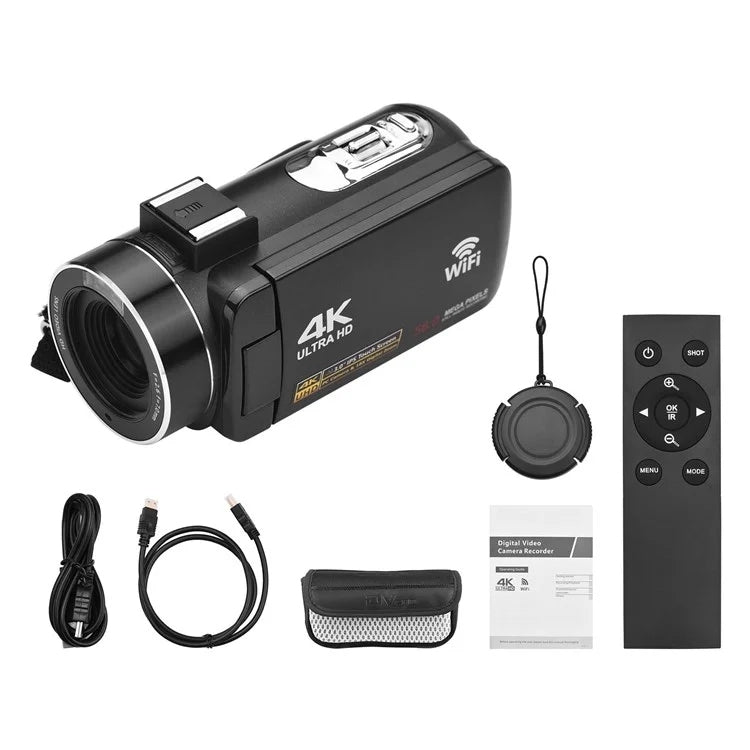 4K Digital Video Camera 3 Inch IPS Touch Screen 56MP 18X Digital Zoom WiFi Camcorder, Spec: Standard - Video Cameras by PMC TechLife | Online Shopping South Africa | PMC TechLife | Buy Now Pay Later Mobicred