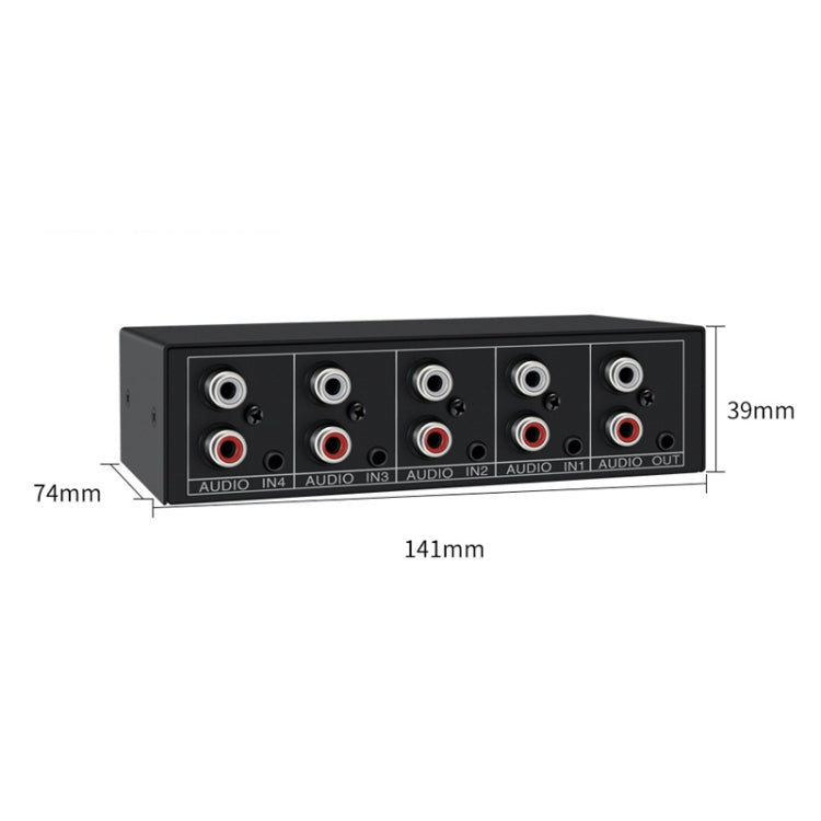 4 In 1 Out 3.5mm + RCA Audio Switcher 4 Channels Audio Converter(Black) - by PMC TechLife | Online Shopping South Africa | PMC TechLife | Buy Now Pay Later Mobicred