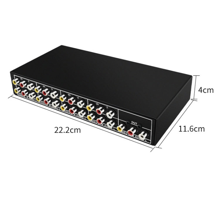 VSW81 AV 8 In 1 Out Audio and Video Switcher RCA Switch Splitter(Black) - Splitter Adapter by PMC TechLife | Online Shopping South Africa | PMC TechLife | Buy Now Pay Later Mobicred