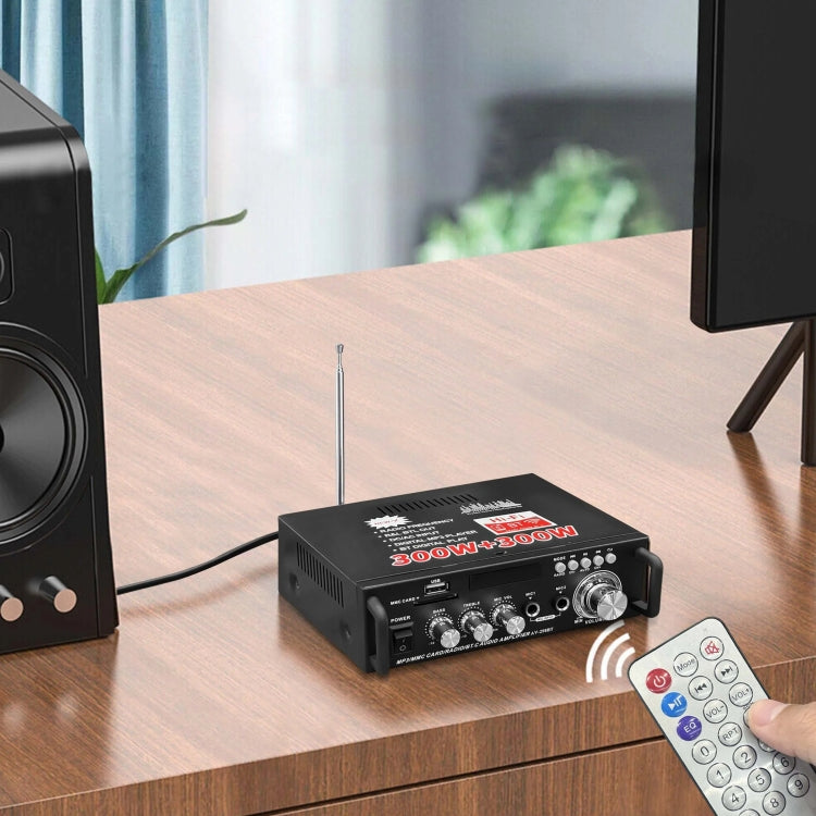 AV-298BT 300W+300W Hi-Fi Stereo Amplifier Bluetooth Home Audio Karaoke Digital Amplifier UK Plug - by PMC TechLife | Online Shopping South Africa | PMC TechLife | Buy Now Pay Later Mobicred