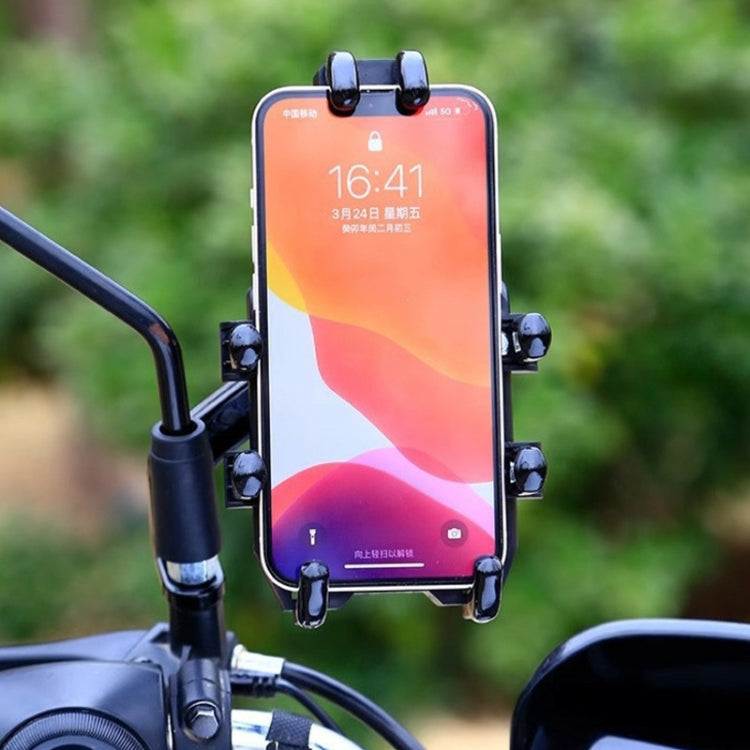 JNHW Motorcycle Bicycle Eight Claw Mobile Phone Navigation Shockproof Bracket, Style: For Rearview Mirror - free shipping - PMC TechLife - Order now!