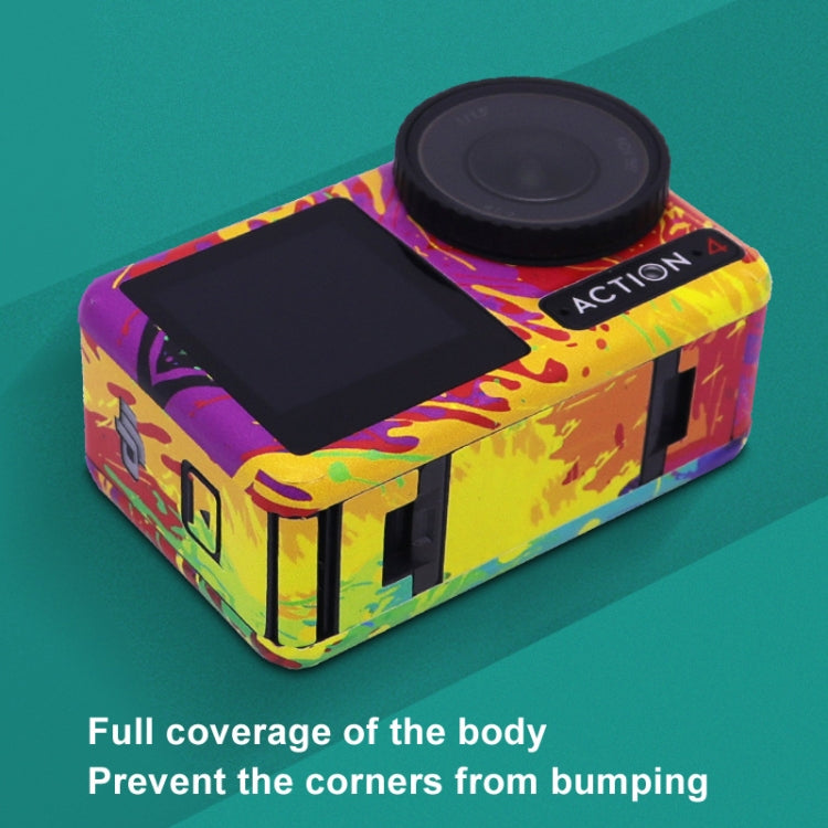 For DJI Action 4 Motion Camera Stickers All Inclusive Photo Frame Color Changing Stickers Accessories, Style: AC4-17 Snake Scale Red - free shipping - PMC TechLife - Order now!