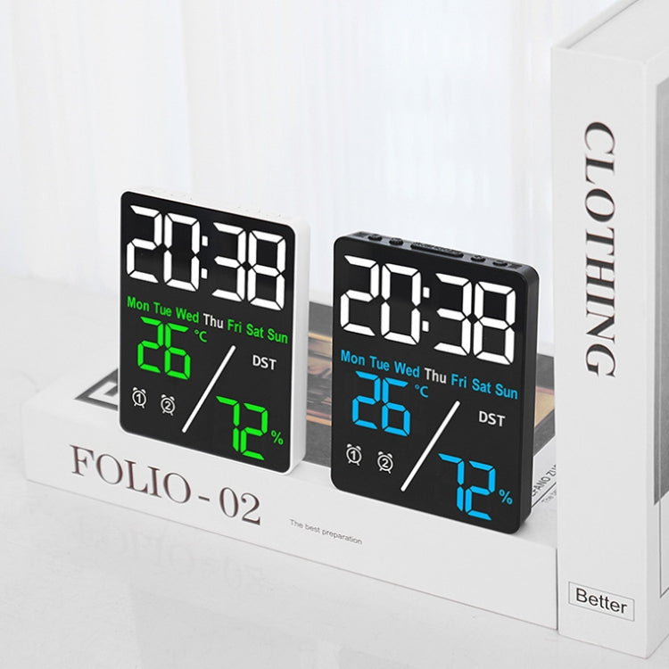 Multifunctional Temperature / Humidity Display Electronic Alarm Clock, Color: Green White - Alarm Clocks by PMc TechLife | Online Shopping South Africa | PMc TechLife | Buy Now Pay Later Mobicred