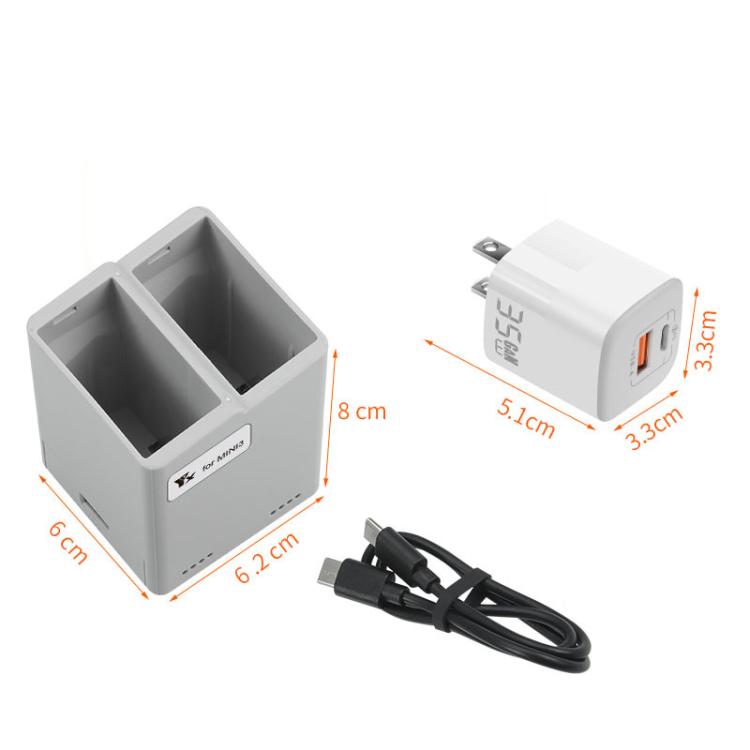 For DJI Mini 4 Pro / Mini 3 Pro / Mini 3 YX Dual-Way Charger Battery Manager With 35W US Plug - free shipping - PMC TechLife - Order now!
