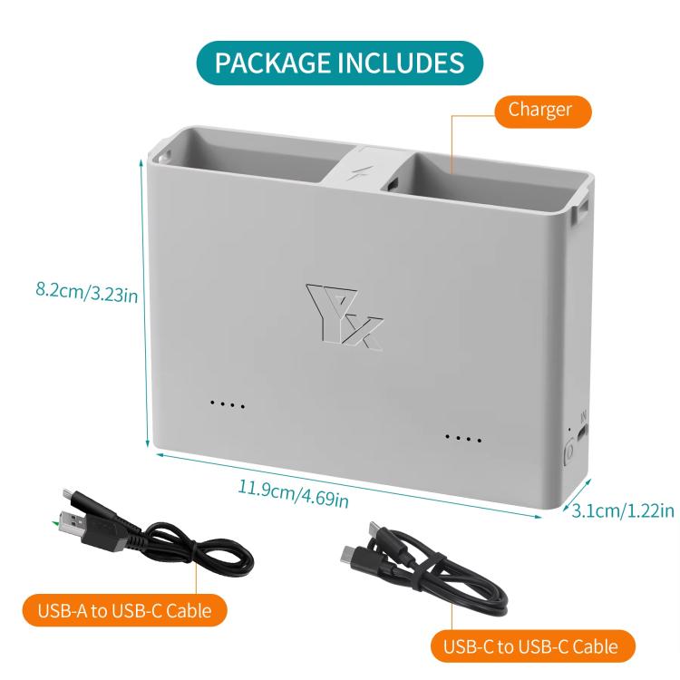 For DJI Mini 4 Pro / Mini 3 Pro / Mini 3 YX Two-Way Charger Battery Manager(Silver) - free shipping - PMC TechLife - Order now!