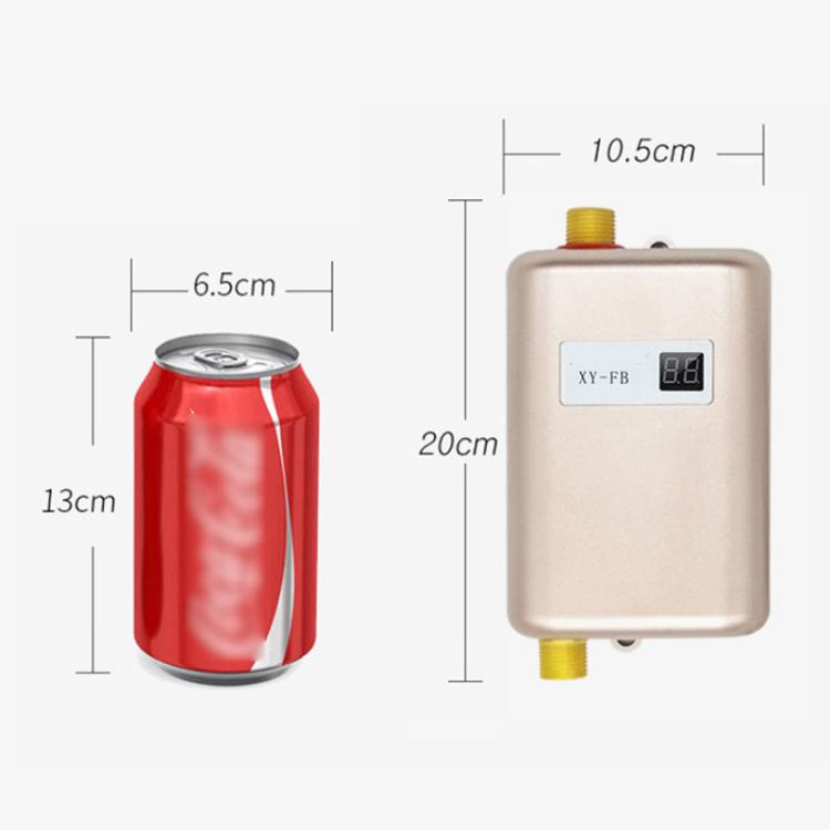 3000W Small Tankless Electric Water Heater For Kitchen Bathroom EU Plug(Gold) - free shipping - PMC TechLife - Order now!