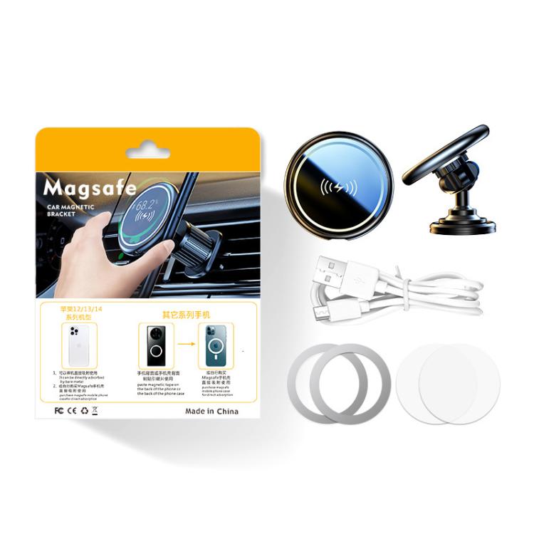 15W Car Magnetic Wireless Charging Phone Holder Alloy Base, Spec: Air Outlet Silver - free shipping - PMc TechLife - Order now!