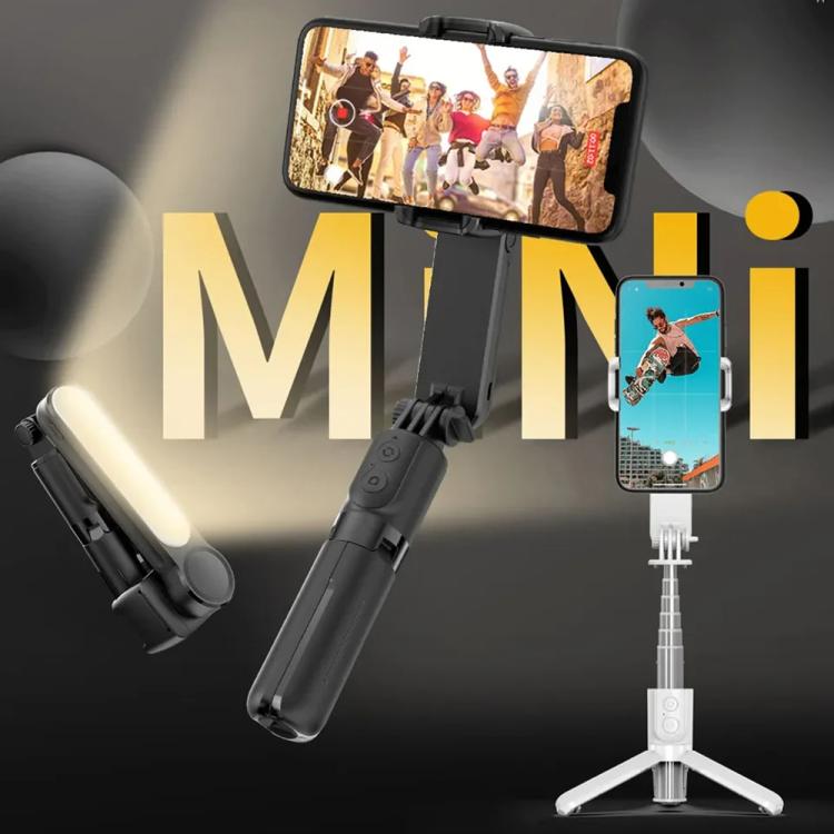 L09 Mini Handheld Folding Anti-shake Stabilizer Bluetooth Beauty Fill Light Selfie Stick(Black) - Selfie Sticks by PMC TechLife | Online Shopping South Africa | PMC TechLife | Buy Now Pay Later Mobicred