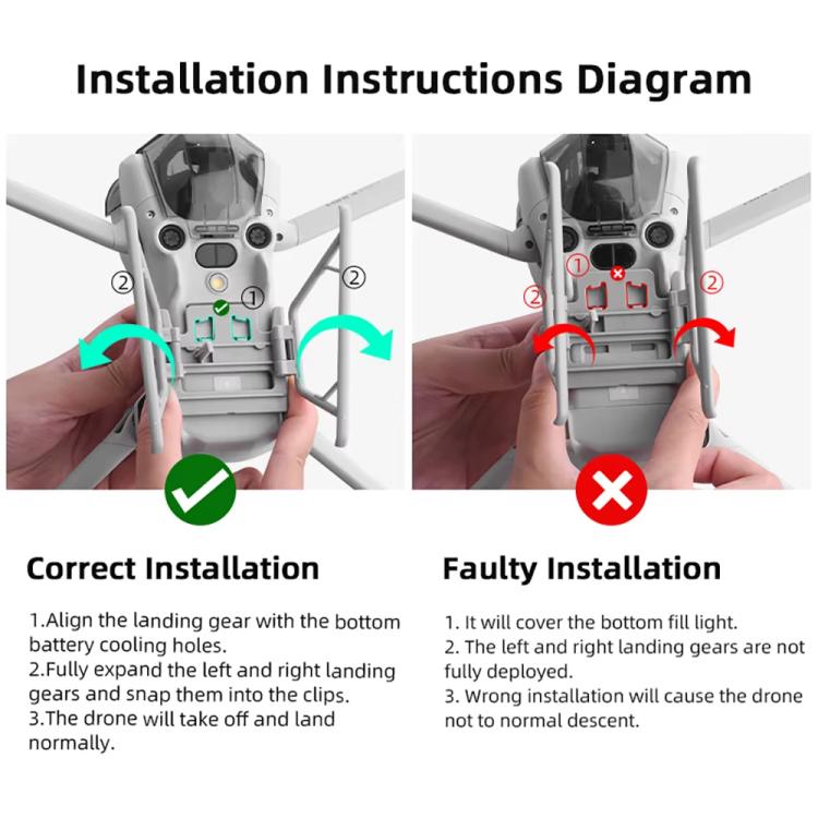 For DJI Mini 4 Pro BRDRC Booster Landing Gear Folding Strap Kickstand(Orange) - free shipping - PMc TechLife - Order now!