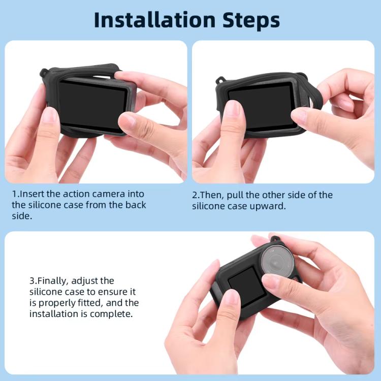 For DJI Osmo Action 3 / 4 / 5 Pro Flymile Silicone Cover Sport Camera Lens Drop Cases(Blue) - free shipping - PMC TechLife - Order now!