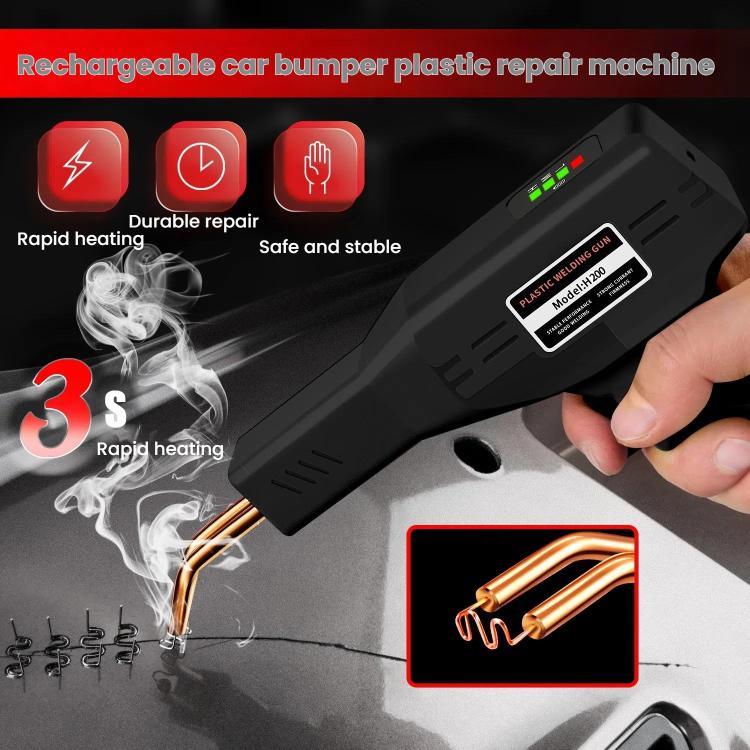 Rechargeable Car Bumper Plastic Repair Welding Machine, Specification: Black+200 Welding Nails - Hand Tool Sets by PMc TechLife | Online Shopping South Africa | PMc TechLife | Buy Now Pay Later Mobicred