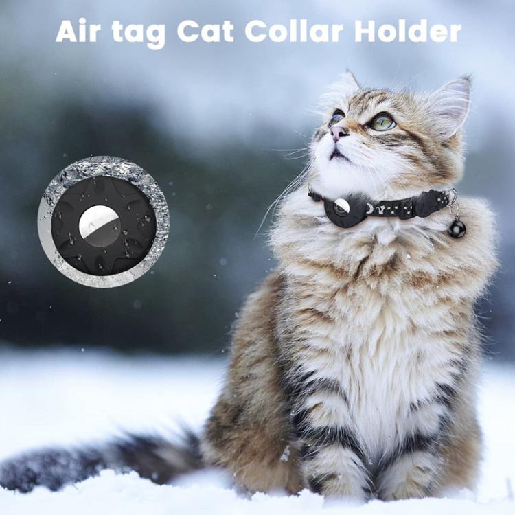 For AirTag Tracker Silicone Case Reflective Stars And Moon Cats Dogs Pet Collar With Bell(Green) - Pet Series by PMC TechLife | Online Shopping South Africa | PMC TechLife | Buy Now Pay Later Mobicred