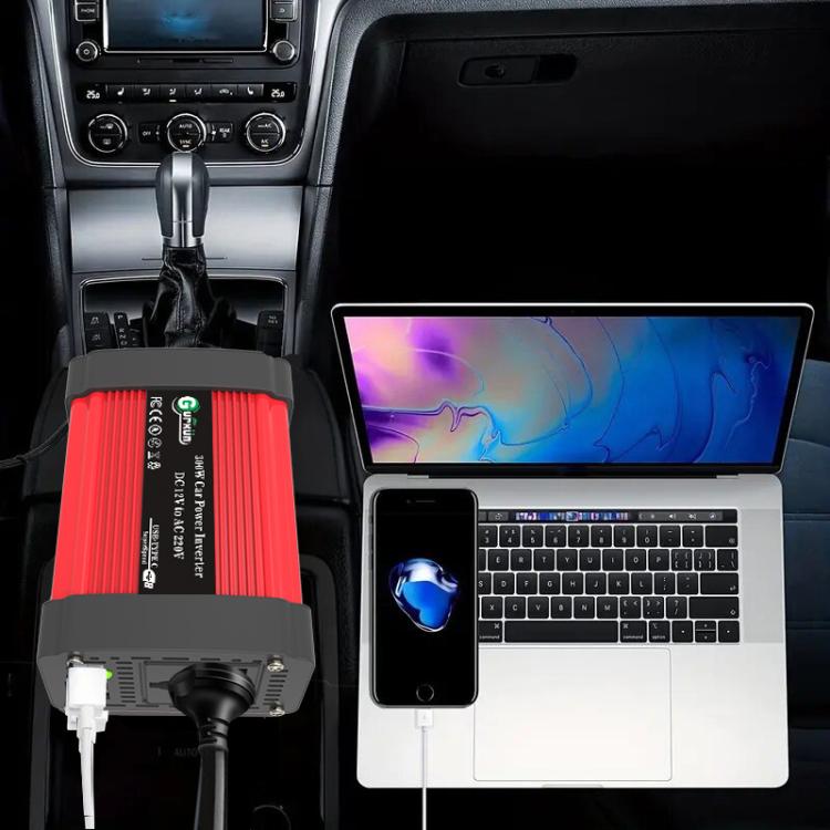 Gurxun Dual USB+Dual Type-C Charging Port Modified Square Wave Car Inverter, Spec: DC12V to AC220V Universal Plug - free shipping - PMC TechLife - Order now!