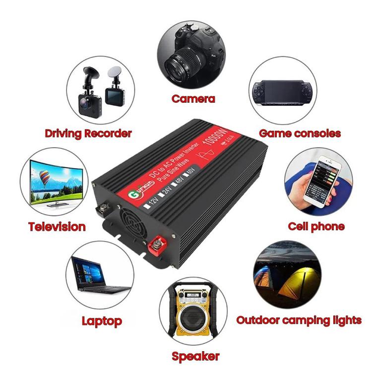 Gurxun 1500W Dual USB Fast Charger Dual Digital Display Pure Sine Wave Inverter, Spec: Brazil Plug 12V To 110V - free shipping - PMC TechLife - Order now!