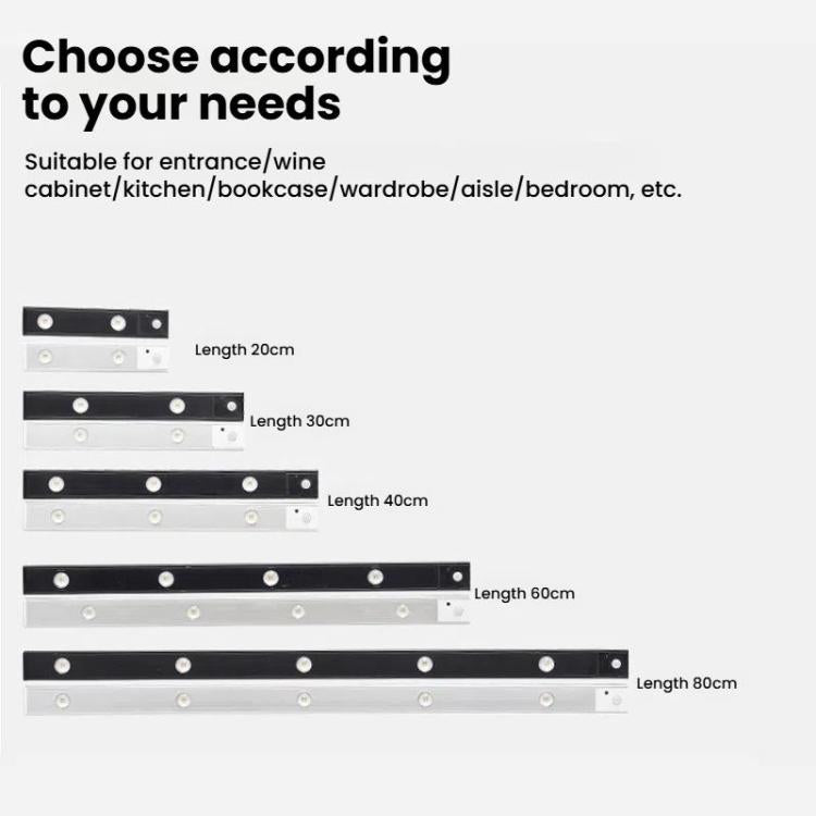 60cm Rechargeable Motion Sensor Light Bar Cabinet Wardrobe Lamp With Remote Control(Silver) - free shipping - PMc TechLife - Order now!