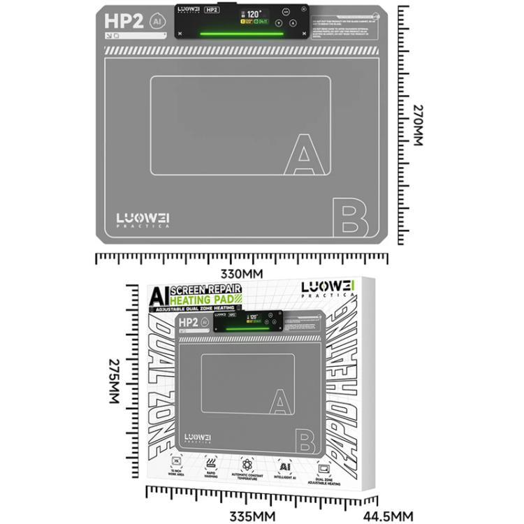 LUOWEI HP2 Screen Heating Table Constant Temperature Screen Removal Treasure Phone Tablet Screen Changing Removal Heating Separation EU Plug - free shipping - PMC TechLife - Order now!