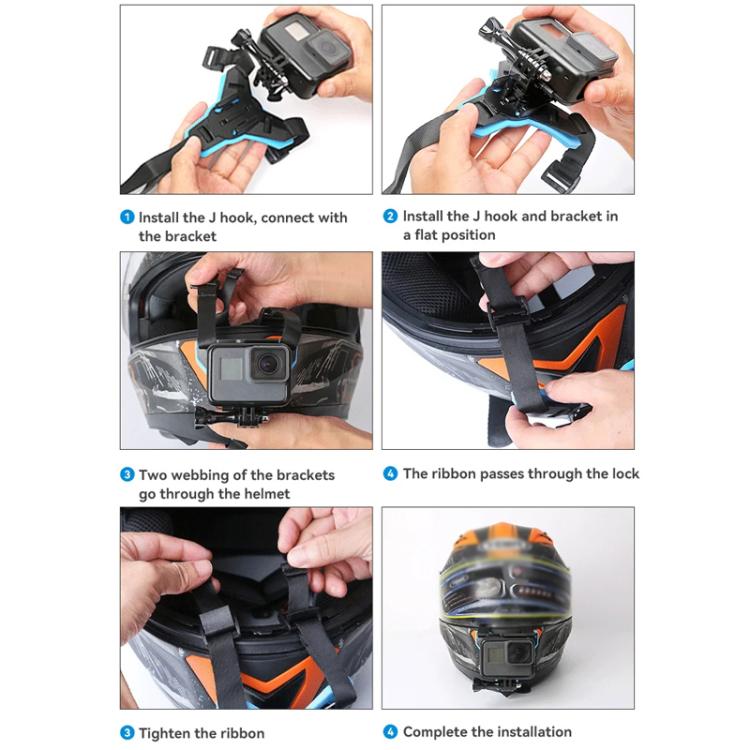 TELESIN Sports Camera Motorcycle Helmet Chin Mount Bracket For GoPro HERO Series / DJI Osmo Action / Insta360, Spec: Holder + J-Buckle - free shipping - PMC TechLife - Order now!