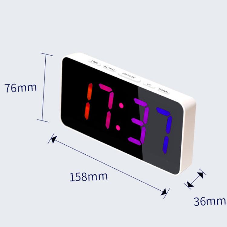 11 Colors Dynamic RGB Digital Alarm Clock 12/24H 6 Levels Brightness 2 Alarms Table Clock(White Shell) - Alarm Clocks by PMc TechLife | Online Shopping South Africa | PMc TechLife | Buy Now Pay Later Mobicred